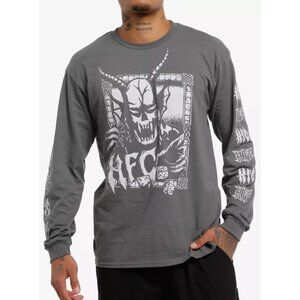 Stranger Things Hellfire Club Demon & Dice Gray Long-Sleeve T-Shirt X-LARGE New